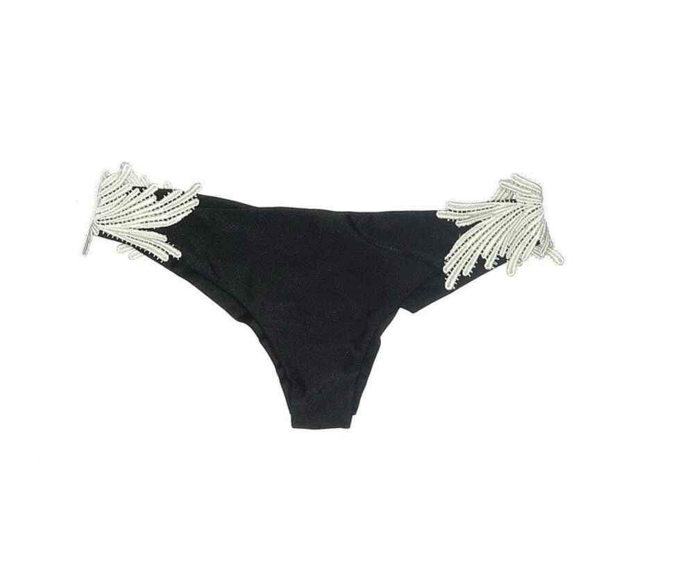 clara aestas swim bottom Black White Angel Embroidered Bikini M